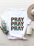 'Pray All Day' Short Sleeve Print T-Shirt - Celes Fashion